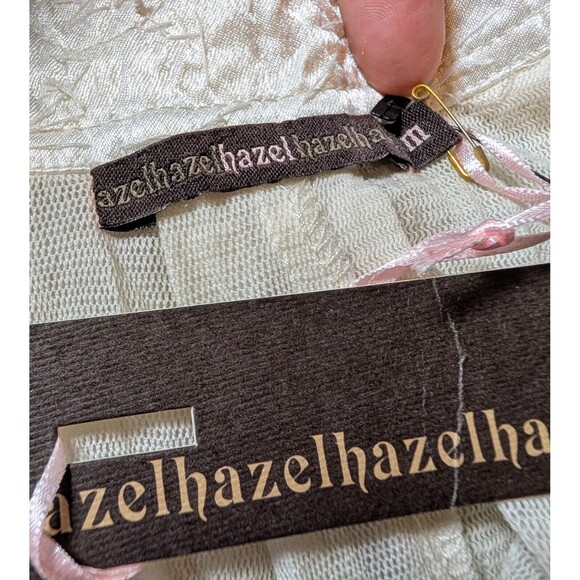 Anthropologie Hazel Embellished Gauzy Silk Top Size M Cream Blouse Artsy Boho - Picture 4 of 10